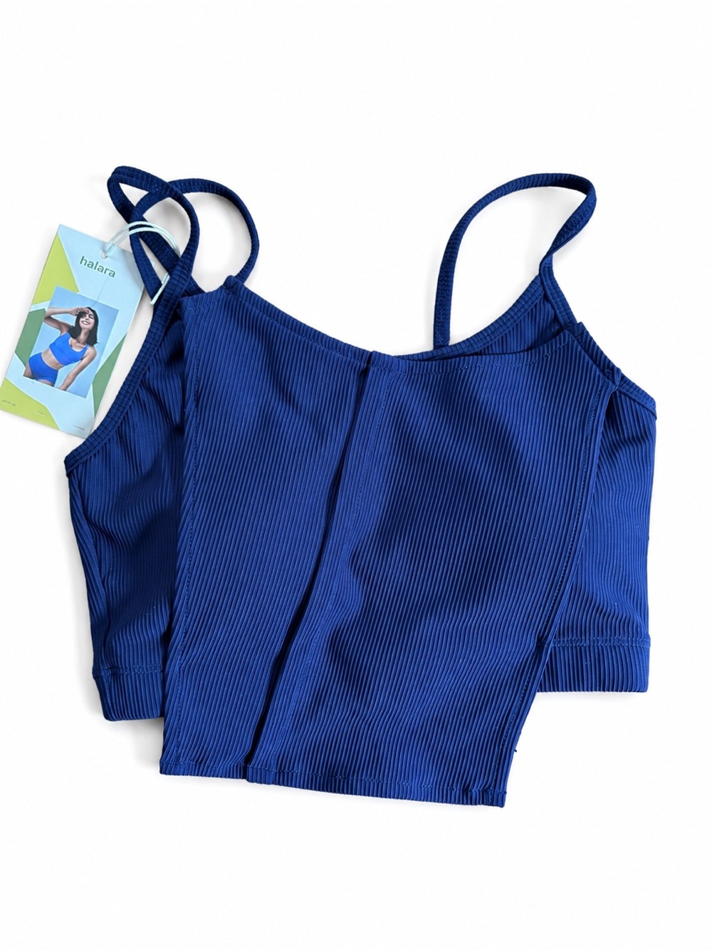 HALARA Ribbed Sapphire Blue Sports Bra